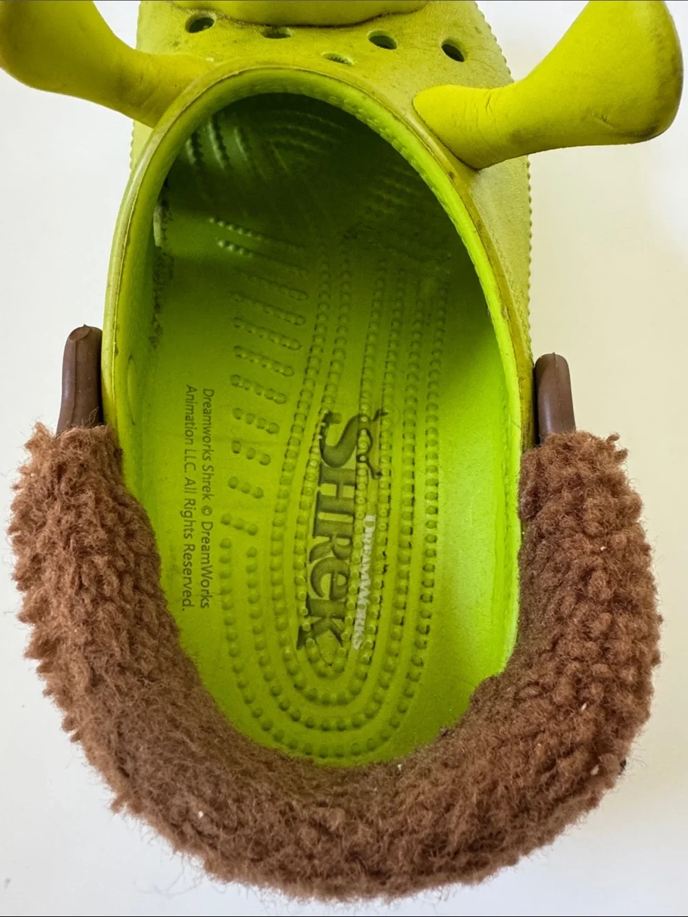 CROCS x DreamWorks Shrek Lime Green Fleece-Lined Clogs Youth Size 3
